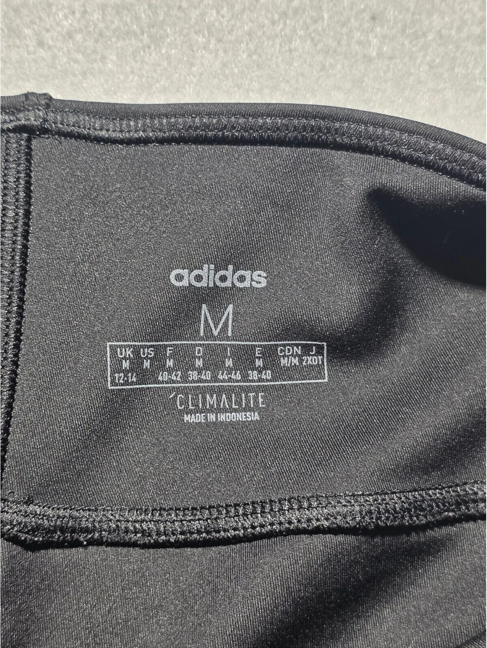 Women's Adidas Climalite Athletic Leggings Black/White 3-Stripe Size Medium - Picture 7 of 9